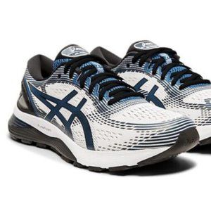 ASICS Gel-Nimbus 21 - Athletic Running Shoe - White/Deep Sapphire - Size 9.5